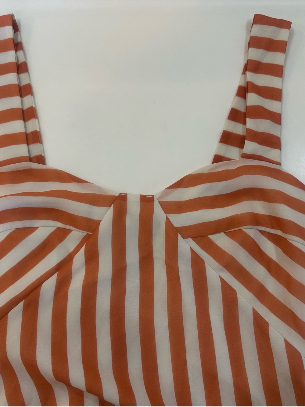 ASOS Striped Maxi Dress Orange/White Size 4 Fluted Hem - Picture 5 of 17